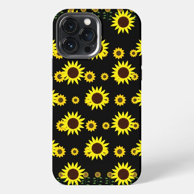 Contemporary Rustic Sunflower Pattern Iphone Case (Back)