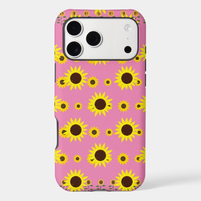 Contemporary Rustic Sunflower Pattern Iphone Case (Back)