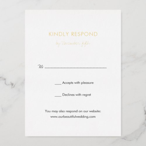 Contemporary Script Modern Wedding RSVP Card