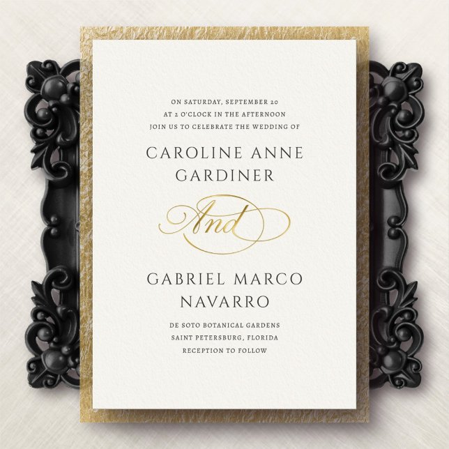 Contemporary Script Typography Wedding Foil Invitation (Creator Uploaded)