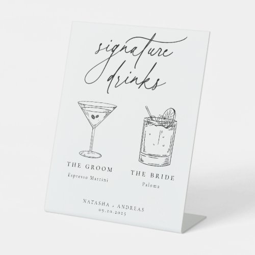 Contemporary Signature Drinks Pedestal Sign