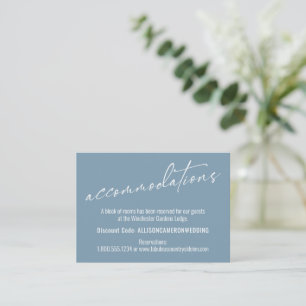 Contemporary Simple Dusty Blue Accommodations Enclosure Card