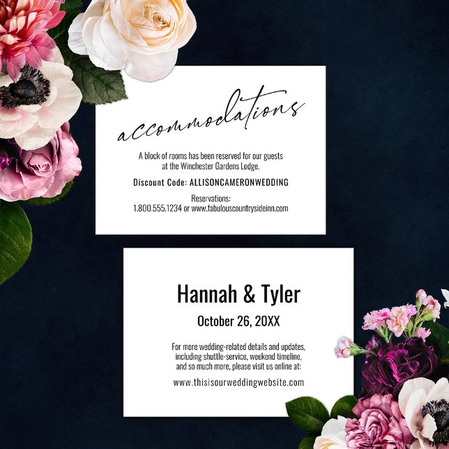 Contemporary Simple Elegant Accommodations Enclosure Card (Creator Uploaded)