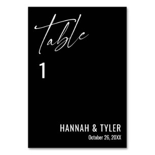Contemporary Simple Elegant Black Table Number