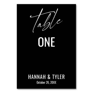 Contemporary Simple Elegant Black Table Number