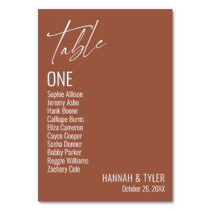Contemporary Simple Elegant Terracotta  Table Number