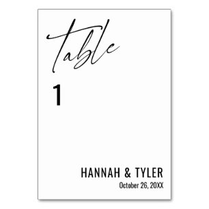 Contemporary Simple Elegant Typography Table Number