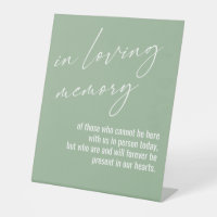 Contemporary, Simple In Loving Memory Sage Green