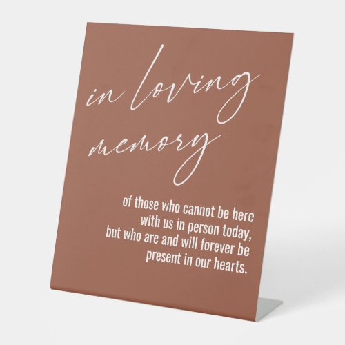 Contemporary Simple In Loving Memory Terracotta Pedestal Sign