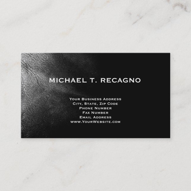 Contemporary Simple Plain Black Business Card (Front)