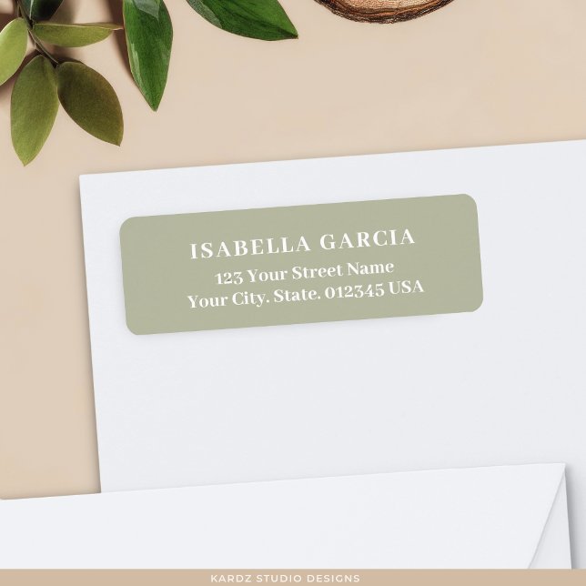 Contemporary Simple Sage Green Return Address Label (Creator Uploaded)
