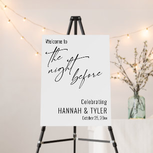 Contemporary, Simple Welcome to The Night Before Foam Board