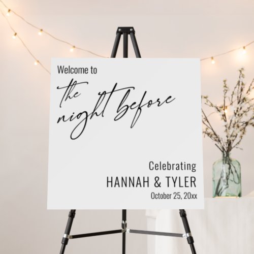 Contemporary Simple Welcome to The Night Before Foam Board
