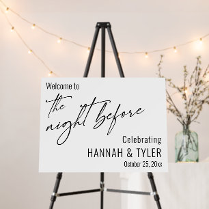 Contemporary, Simple Welcome to The Night Before Foam Board