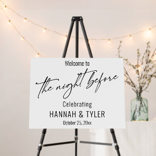 Contemporary, Simple Welcome to The Night Before Foam Board