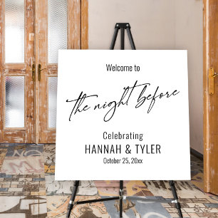 Contemporary, Simple Welcome to The Night Before Foam Board