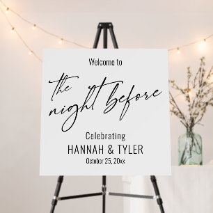 Contemporary, Simple Welcome to The Night Before Foam Board