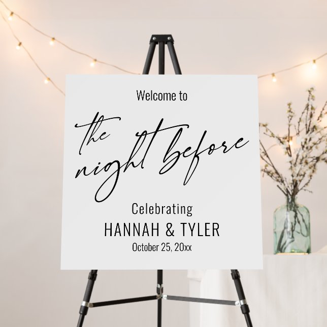 Contemporary, Simple Welcome to The Night Before Foam Board (In Situ (Stand))