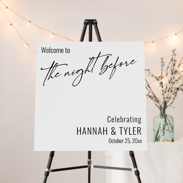 Contemporary, Simple Welcome to The Night Before Foam Board (In Situ (Stand))