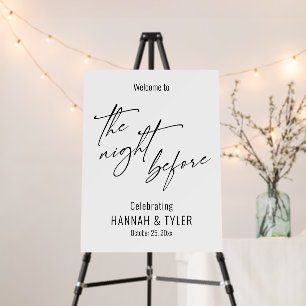 Contemporary, Simple Welcome to The Night Before Foam Board