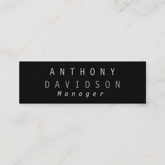 Contemporary Skinny Gray Manager Business Card (Front)