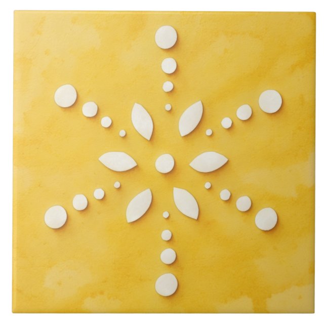 Contemporary Snowflake Winter Holiday Tile (Front)