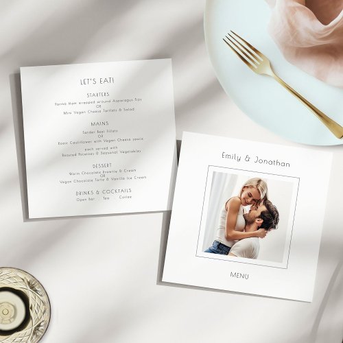 Contemporary Square Photo Wedding Menu