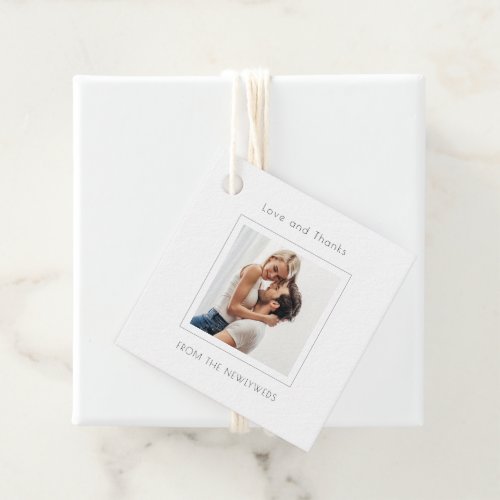 Contemporary Square Photo Wedding Thank You Favor Tags