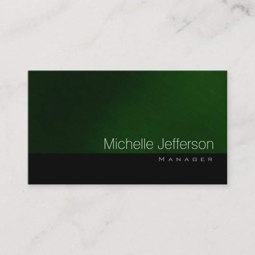 Contemporary Standard Green Black Business Card