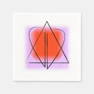 Contemporary Star of David/Heart Paper Cocktail Napkins