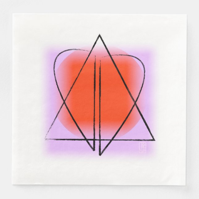 Contemporary Star of David/Heart Paper Dinner Napkins (Front)