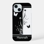 Contemporary striking Black and white nature inspi iPhone 15 Case