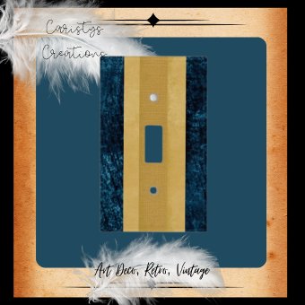 Contemporary Striped Royal Blue Gold, Buttercream Light Switch Cover ...