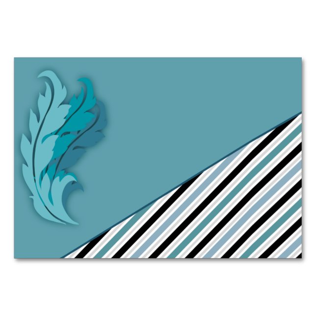 Contemporary Stripes and Feathers Card (Front)