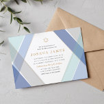 Contemporary Stripes Bar Mitzvah Invitation<br><div class="desc">Contemporary Bar Mitzvah invite design by Shelby Allison in gray,  blue and gold that can be personalized with your text.</div>