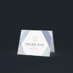 Contemporary Stripes Bar Mitzvah Thank You<br><div class="desc">Contemporary Bar Mitzvah thank you card design by Shelby Allison in gray,  blue and gold that can be personalized with your text.</div>