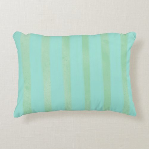 Contemporary Stripes Beachy Blue and Gold   Accent Pillow