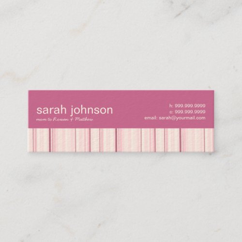 Contemporary Stripes Mommy Calling Card Business Cards