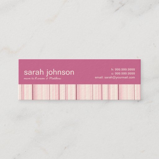 Customizable Contemporary Stripes Mommy Calling Card Business Cards