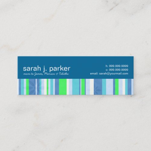 Contemporary Stripes Mommy Calling Cards Business Cards