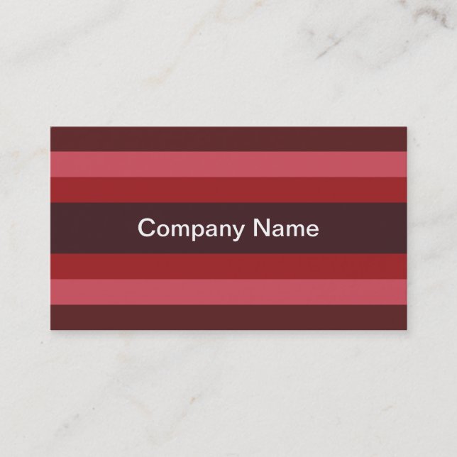 Contemporary Stripes (Ruby) Business Cards (Front)