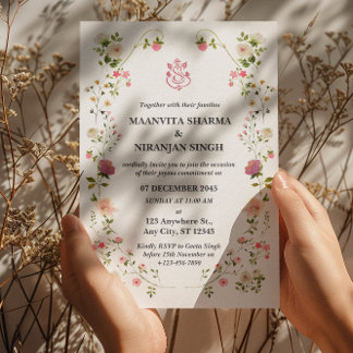 Contemporary Style Indian Wedding  Invitation