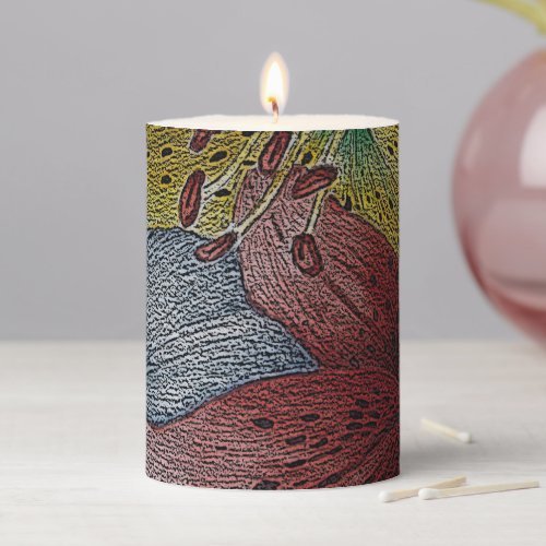 contemporary style modern colorful flowers  pillar candle