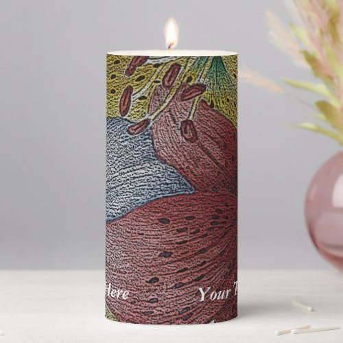 contemporary style modern colorful flowers pillar candle