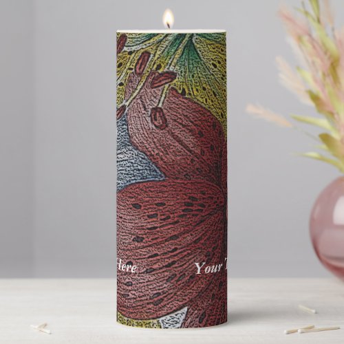 contemporary style modern colorful flowers  pillar candle