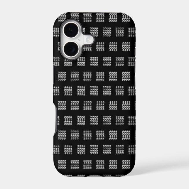 Contemporary Style: Noir Echo Geometric Pattern Ph Iphone Case (Back)