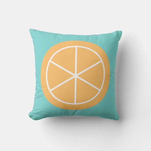 Contemporary Summer Citrus / Teal / Orange Florida Throw Pillow (Front)