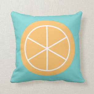 Contemporary Summer Citrus / Teal / Orange Florida Throw Pillow