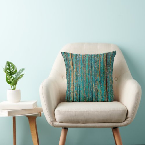 Contemporary Teal Design Throw Pillow