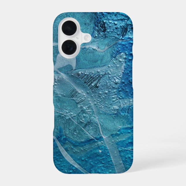 Contemporary Teal Texture Iphone Case (Back)